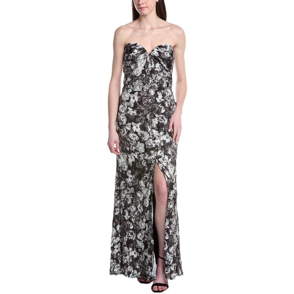 Sho By Tadashi Shoji Womens  Printed Sleeveless Maxi Dress, White